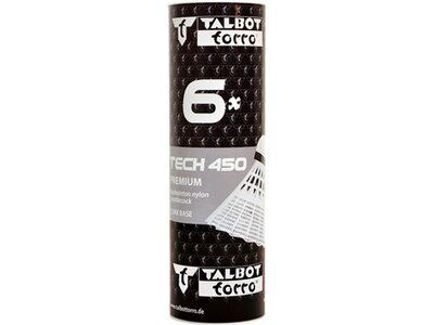 Talbot-Torro Badmintonball Tech 450, Premium Nylonfederball, 6er Dose Pink