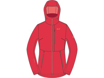 JACK WOLFSKIN Damen Trekkingjacke "Eagle Peak" Rot