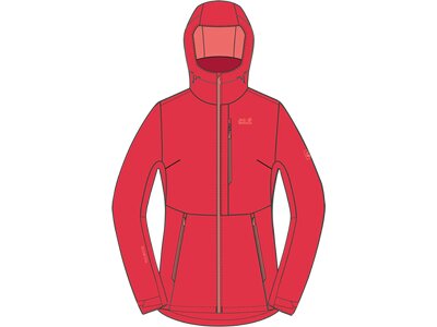 JACK WOLFSKIN Damen Trekkingjacke "Eagle Peak" Rot