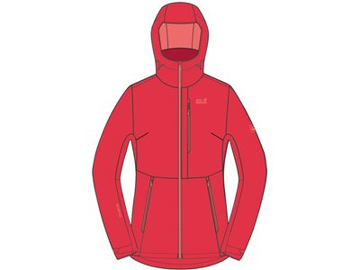 JACK WOLFSKIN Damen Trekkingjacke "Eagle Peak" Rot