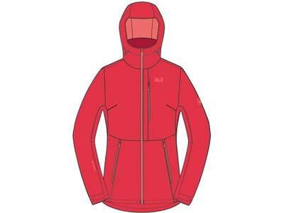 JACK WOLFSKIN Damen Trekkingjacke "Eagle Peak" Rot