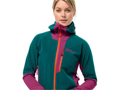 JACK WOLFSKIN Damen Jacke ALPSPITZE HOODY W Blau