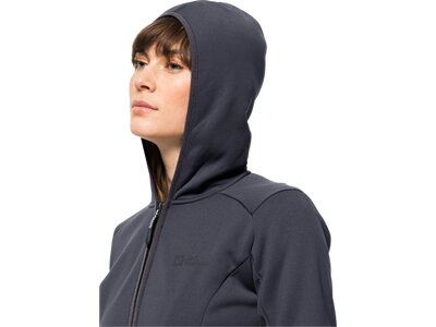 JACK WOLFSKIN Damen Unterjacke BAISELBERG HOODED FZ W Grau