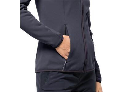 JACK WOLFSKIN Damen Unterjacke BAISELBERG HOODED FZ W Grau