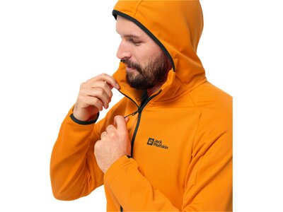 JACK WOLFSKIN Herren Unterjacke ALPGRAT HOODED FZ M Orange