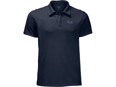 JACK WOLFSKIN Herren Polo Three Towers Schwarz