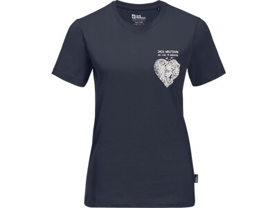 JACK WOLFSKIN Damen Shirt DISCOVER HEART T W Blau