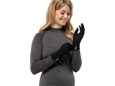 JACK WOLFSKIN Herren Handschuhe MERINO GLOVE Schwarz