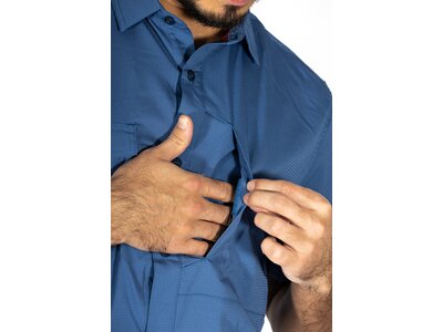 MAUL Herren Hemd Cordoba 3XT-1/2 Hemd uni elast Blau