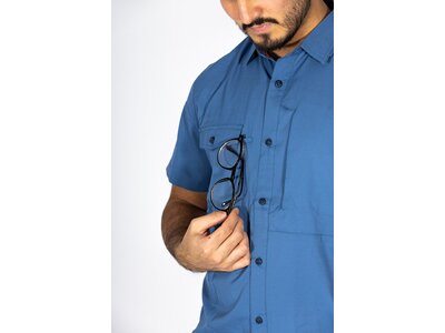MAUL Herren Hemd Cordoba 3XT-1/2 Hemd uni elast Blau