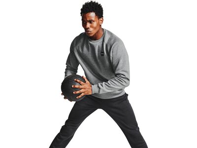 UNDER ARMOUR Herren Langarm Rival Fleece Crew Grau