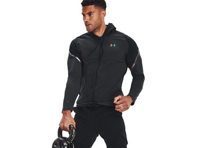 UNDER ARMOUR Herren Langarm Rush FZ Hoodie Schwarz