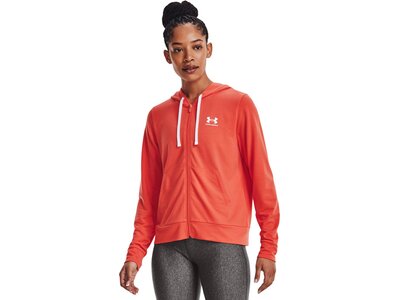 UNDER ARMOUR Damen Langarm Rival Terry FZ Hoodie Rot
