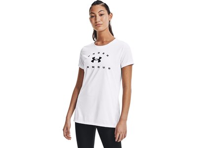 UNDER ARMOUR Damen Kurzarm Tech Solid Logo Arch SSC Weiß