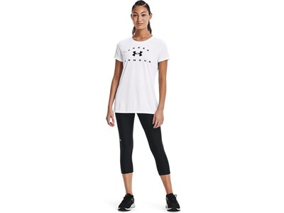 UNDER ARMOUR Damen Kurzarm Tech Solid Logo Arch SSC Weiß