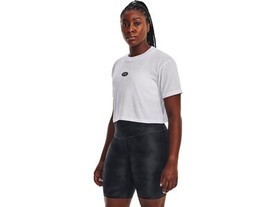 UNDER ARMOUR Crop Kurzarm-Oberteil mit Logo für Damen Grau