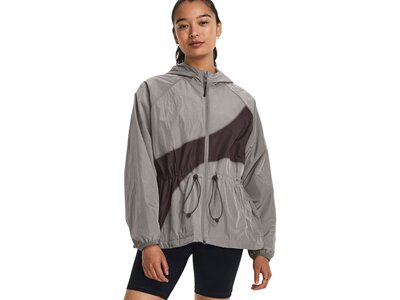 UNDER ARMOUR Damen Kapuzensweat UA RUSH WOVEN NOVELTY Grau