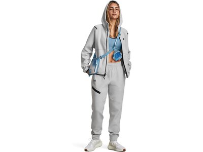 UNDER ARMOUR Damen Kapuzensweat UNSTOPPABLE FLC FZ Silber