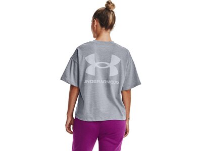 UNDER ARMOUR Damen Shirt UA W LOGO LC OVERSIZED HW SS Grau