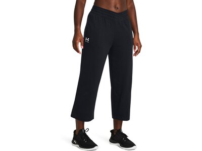 UNDER ARMOUR Damen Sporthose UA RIVAL TERRY CROP WIDE LEG Schwarz