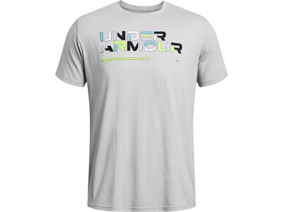UNDER ARMOUR Herren Shirt UA COLORBLOCK WORDMARK SS Silber