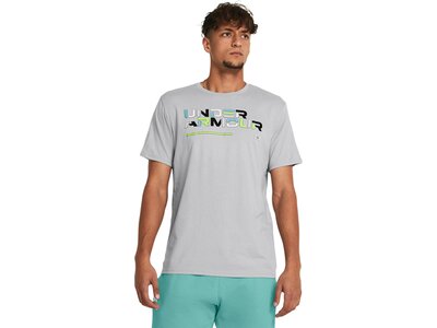 UNDER ARMOUR Herren Shirt UA COLORBLOCK WORDMARK SS Silber