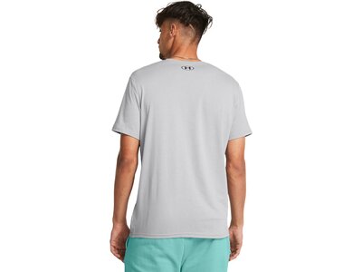 UNDER ARMOUR Herren Shirt UA COLORBLOCK WORDMARK SS Silber