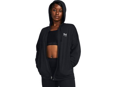 UNDER ARMOUR Damen Unterjacke UA RIVAL TERRY OS FZ HOODED Schwarz