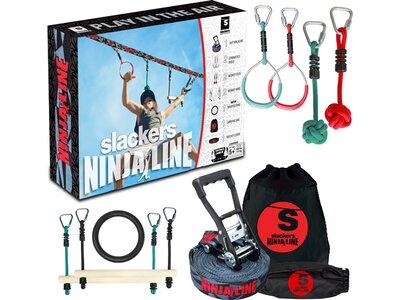 SCHILDKRÖT Balancegerät Slackers USA Ninja Line Starter Set 2021, 11 Meter Hangelparcour, tolles 11- Bunt