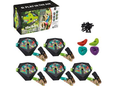 SCHILDKRÖT Klettergurt Slackers Ninja Treeclimbers, Kletterset mit 5 innovativen, robusten Kunststof Grau