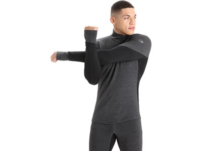 ICEBREAKER Herren Funktionsunterhemd "Bodyfitzone 260 Winter Zone Long Sleeve Half Zip" Schwarz