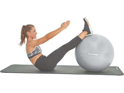 SCHILDKRÖT FITNESS Ball Schildkröt Gymnastikball, Anti-Burst Qualität, inkl. Luftpumpe, phthalatfrei Grau