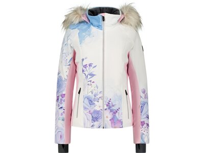 DIELSPORT Damen Funktionsjacke ELLIE - WOMEN'S SKI JACKET WITH DETACHABLE FAUX FUR - REGULAR FIT, SE Weiß