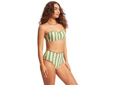 SEAFOLLY Damen Bikinioberteil Cabana Bustier Bandeau Grün