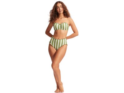 SEAFOLLY Damen Bikinioberteil Cabana Bustier Bandeau Grün