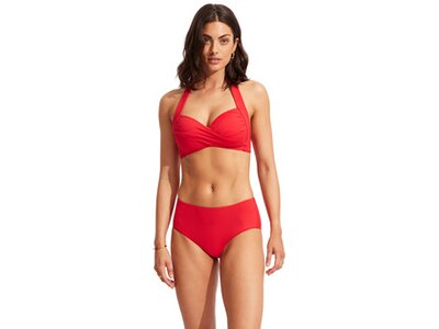SEAFOLLY Damen Bikinihose Seafolly Collective Wide Side Retro Rot