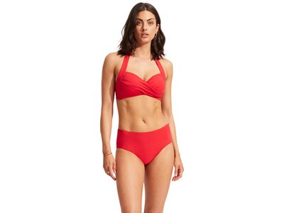SEAFOLLY Damen Bikinihose Seafolly Collective Wide Side Retro Rot