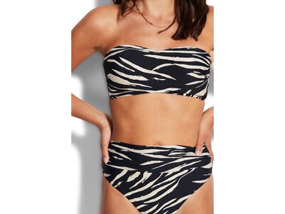 SEAFOLLY Damen Bikinihose Skin Deep Roll Top Rio Schwarz