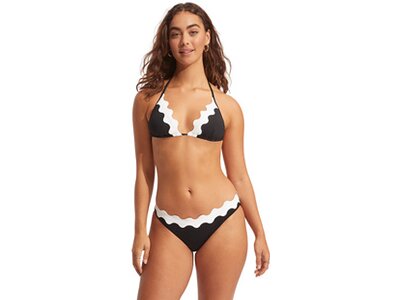 SEAFOLLY Damen Bikinihose Gia Ric Rac Hipster Pant Schwarz