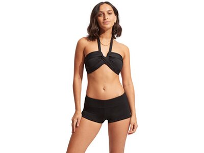 SEAFOLLY Damen Bikinihose Seafolly Collective Roll Top Boyleg Schwarz