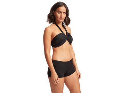 SEAFOLLY Damen Bikinihose Seafolly Collective Roll Top Boyleg Schwarz