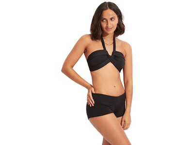 SEAFOLLY Damen Bikinihose Seafolly Collective Roll Top Boyleg Schwarz