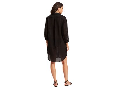 SEAFOLLY Damen Hemd Longshore Cover Up Schwarz