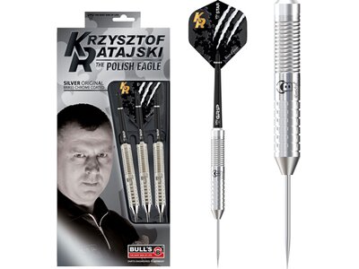 BULL'S Dartpfeil Krzysztof Ratajski Brass Silver Steel Dart Grau