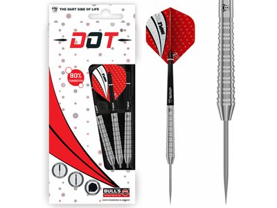 BULL'S Dartpfeil Dot D3 90% Tungsten Steel Dart Silber