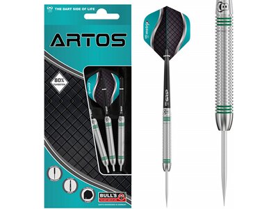 BULL'S Dartpfeil Artos AR1 Steeldart, Mint 80% Tungsten Silber