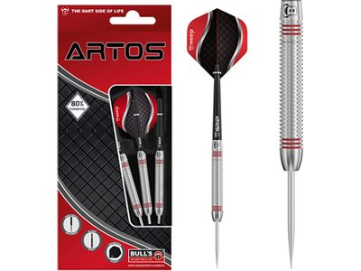 BULL'S Dartpfeil Artos AR3 Steeldart, Red 80% Tungsten Silber