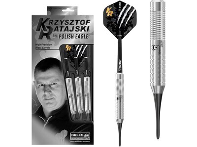 BULL'S Dartpfeil Krzysztof Ratajski Brass Silver Soft Dart Grau