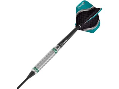 BULL'S Dartpfeil Artos AR1 Softdart, Mint 80% Tungsten Silber