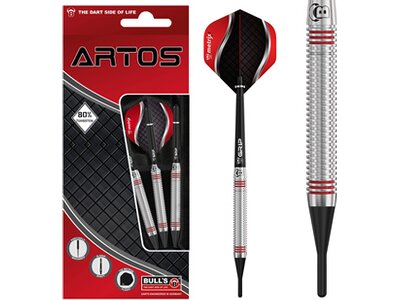 BULL'S Dartpfeil Artos AR3 Softdart, Red 80% Tungsten Silber